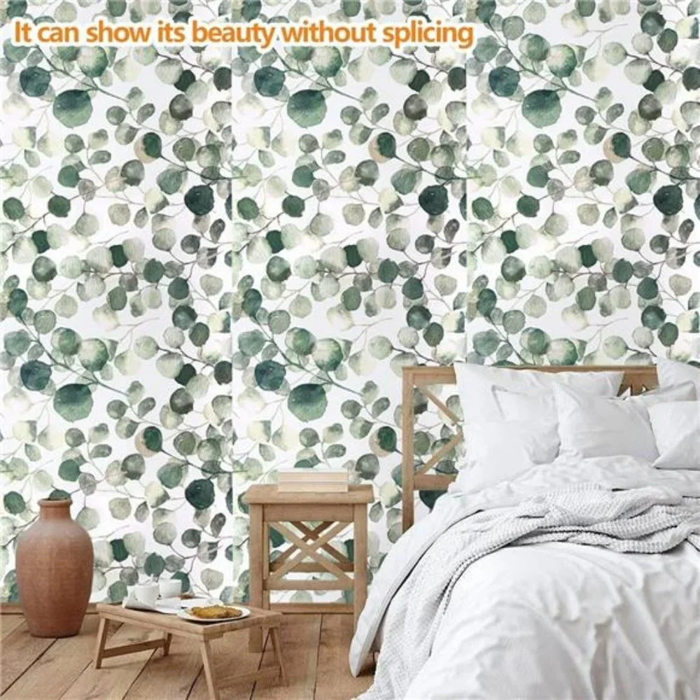 Peel and Stick Wallpaper Floral Contact Paper 17.7'' x 196.8inch Eucalyptus Leaf